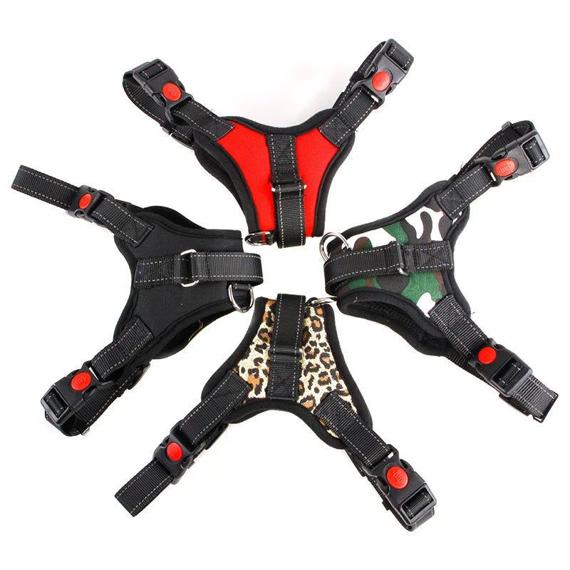Nylon Heavy Duty Dog Harness – Adjustable Padded Vest for Small, Medium, and Large Dogs – Ideal for Huskies and Big Breeds