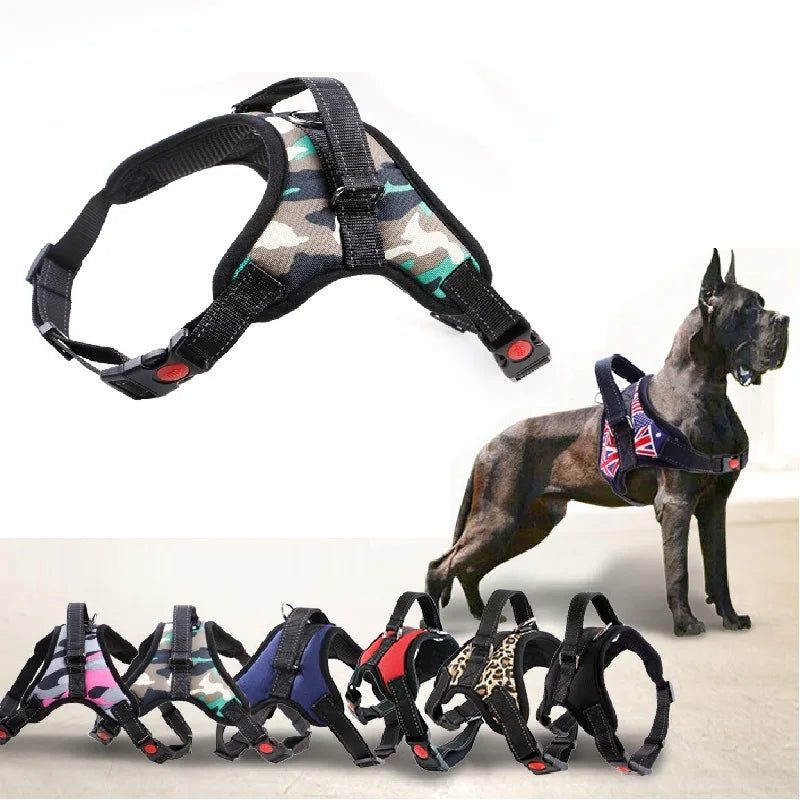 Nylon Heavy Duty Dog Harness – Adjustable Padded Vest for Small, Medium, and Large Dogs – Ideal for Huskies and Big Breeds