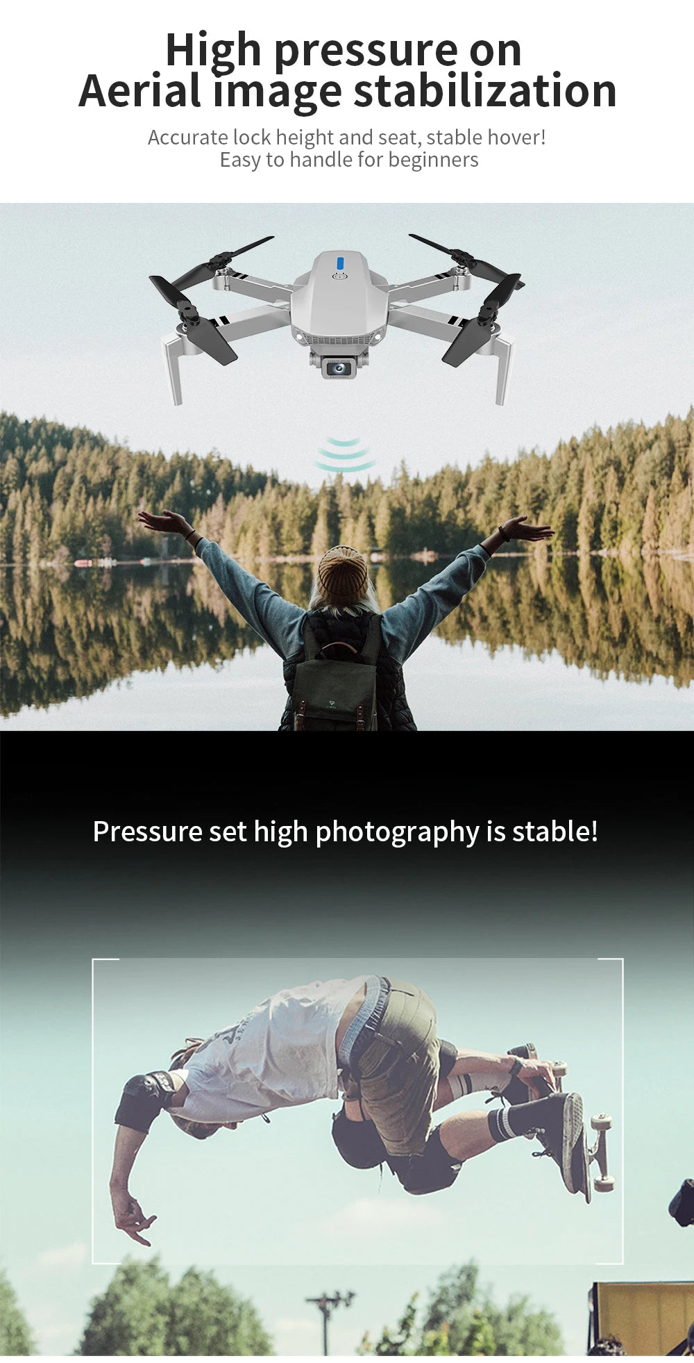 Foldable RC Drone – 4K HD Camera, WiFi FPV, Altitude Hold, Compact Quadcopter for Kids & Beginners