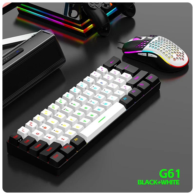60% Wired Gaming Keyboard – RGB Backlit Ultra-Compact 61-Key Waterproof Mini Keyboard for PC/Mac Gamers