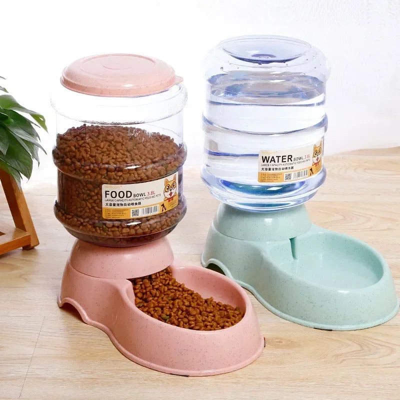 Automatic Pet Feeder & Water Dispenser – 2-in-1 Gravity-Fed System for Cats & Small Dogs