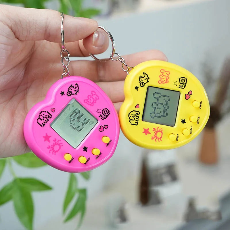 Transparent Electronic Pet Game Console – 49-in-1 Virtual Cyber Pet Toy with Pixel Graphics – Retro Handheld Digital Pet for Kids & Adults