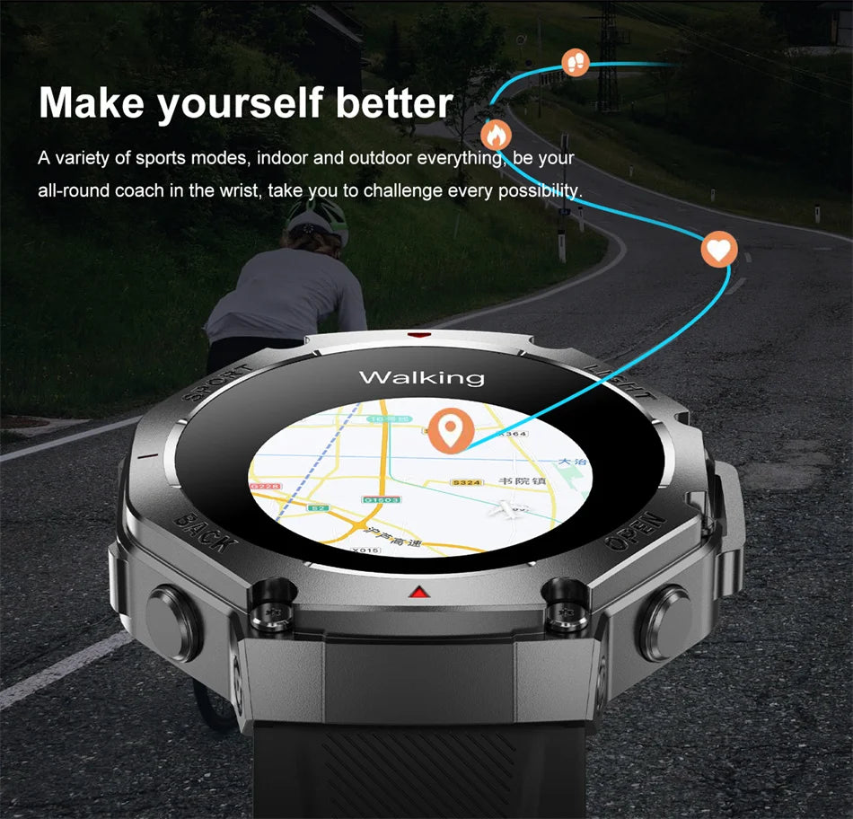 2025 New LED Smart Watch Men's HD AMOLED Bluetooth
