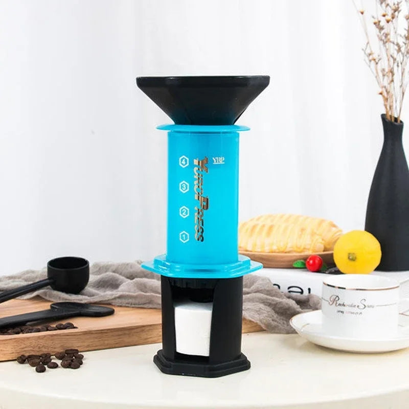 Portable Yuropress French Press – Compact Barista Espresso Coffee Maker with Reusable Filter – Ideal for Travel, Office, and Home Brewing