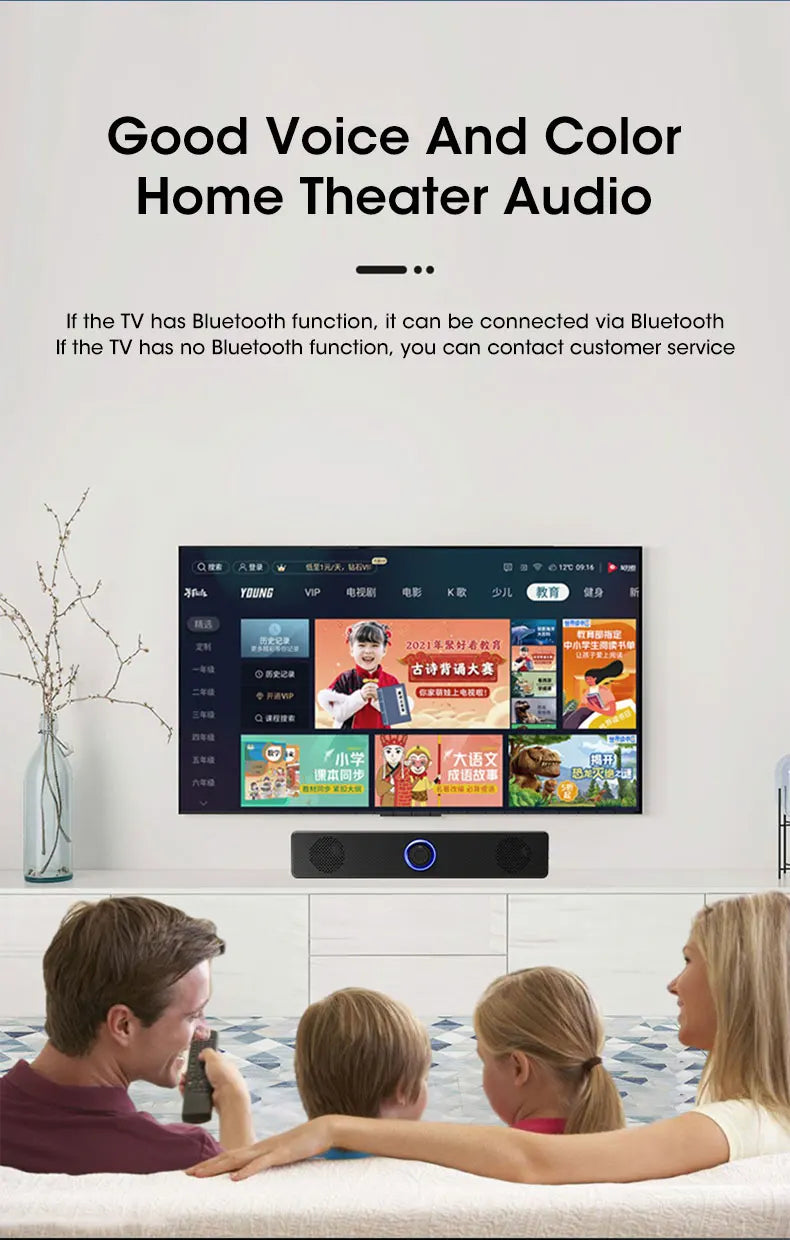 Bluetooth 4D Surround Speaker Home Theatre Sound System – Wired Stereo Subwoofer Soundbar for TV, PC, and Laptop
