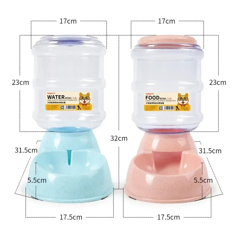 Automatic Pet Feeder & Water Dispenser – 2-in-1 Gravity-Fed System for Cats & Small Dogs