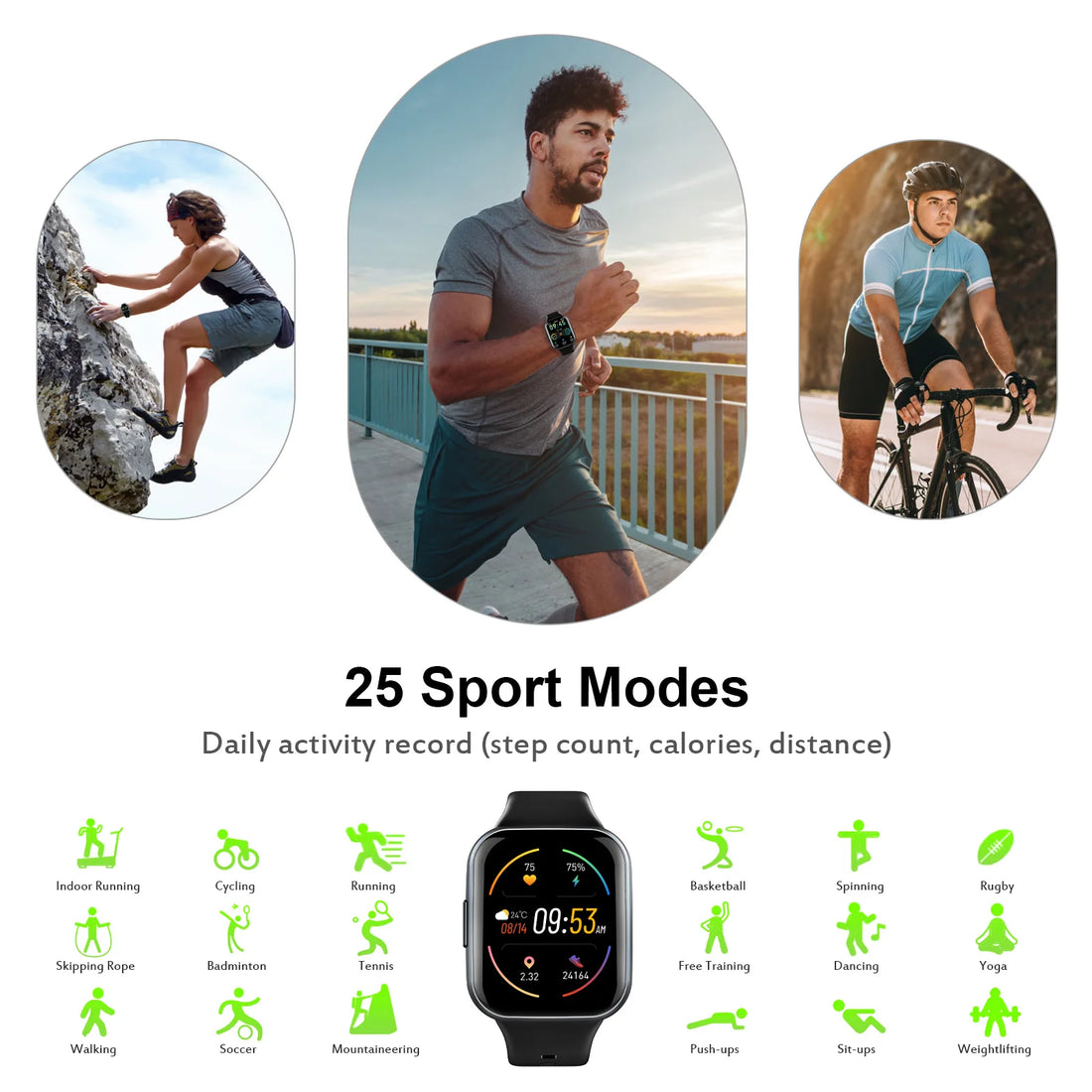 Nerunsa Smart Watch, 1.69" HD Touch Screen Fitness
