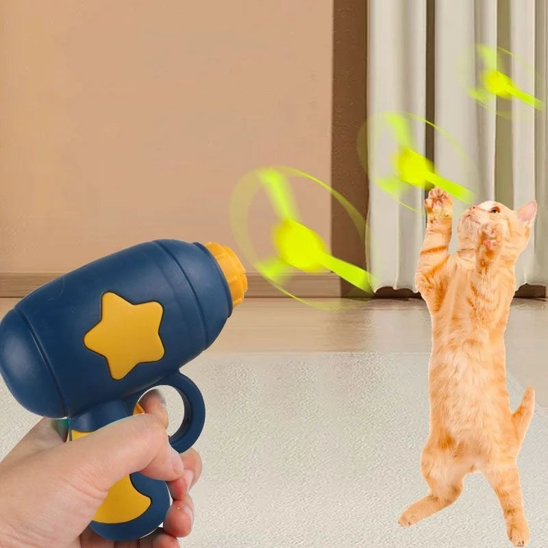 Interactive Pet Toy Launcher – Balls & Flying Discs for Puppies & Kittens – Engaging Pet Play & Training Accessory
