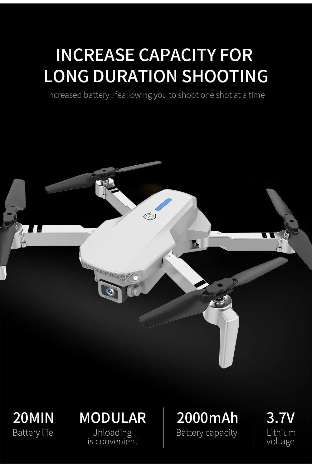 E88 Professional Wide Angle RC Drone – HD 4K Camera, Foldable Design, Ideal for Aerial Photography and Kids' Gifts