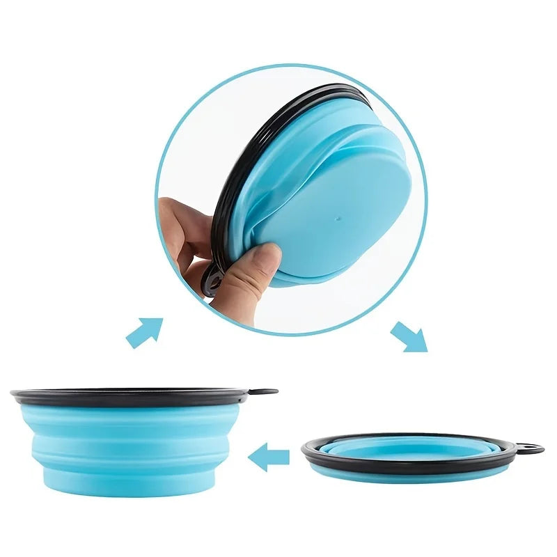 Portable Pet Food & Water Bowl – Durable TPR Silicone Collapsible Travel Bowl for Dogs & Cats