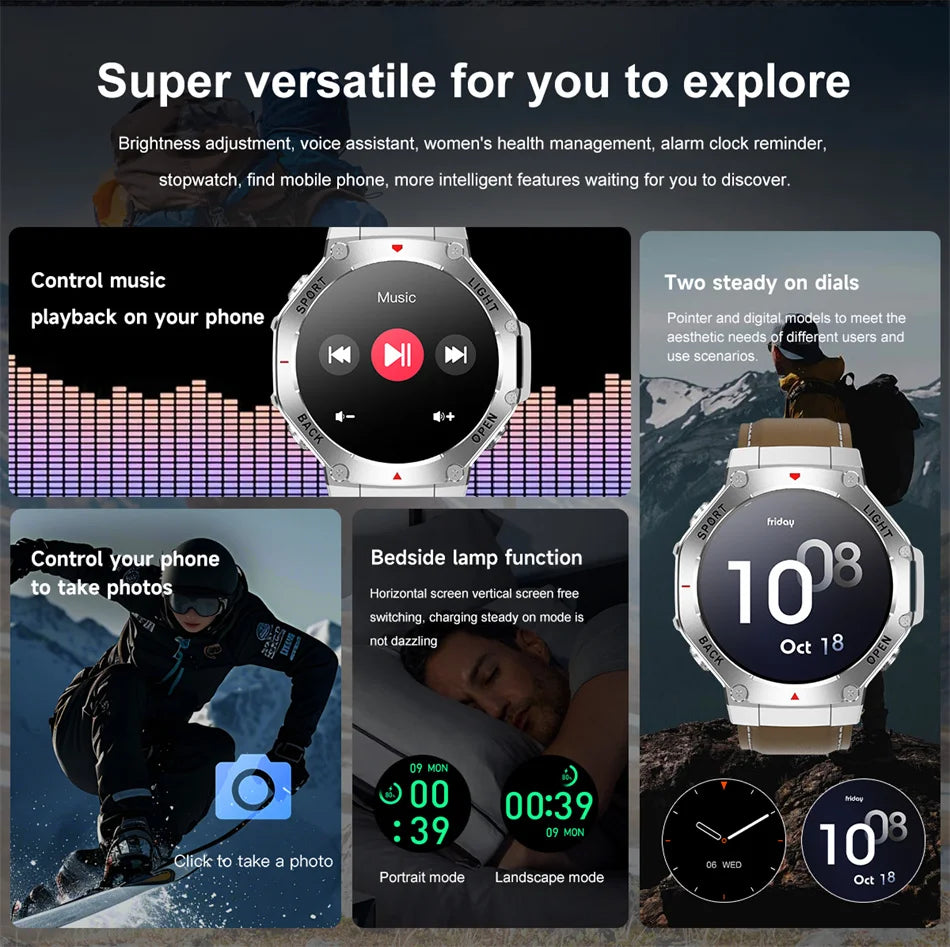 2025 New LED Smart Watch Men's HD AMOLED Bluetooth