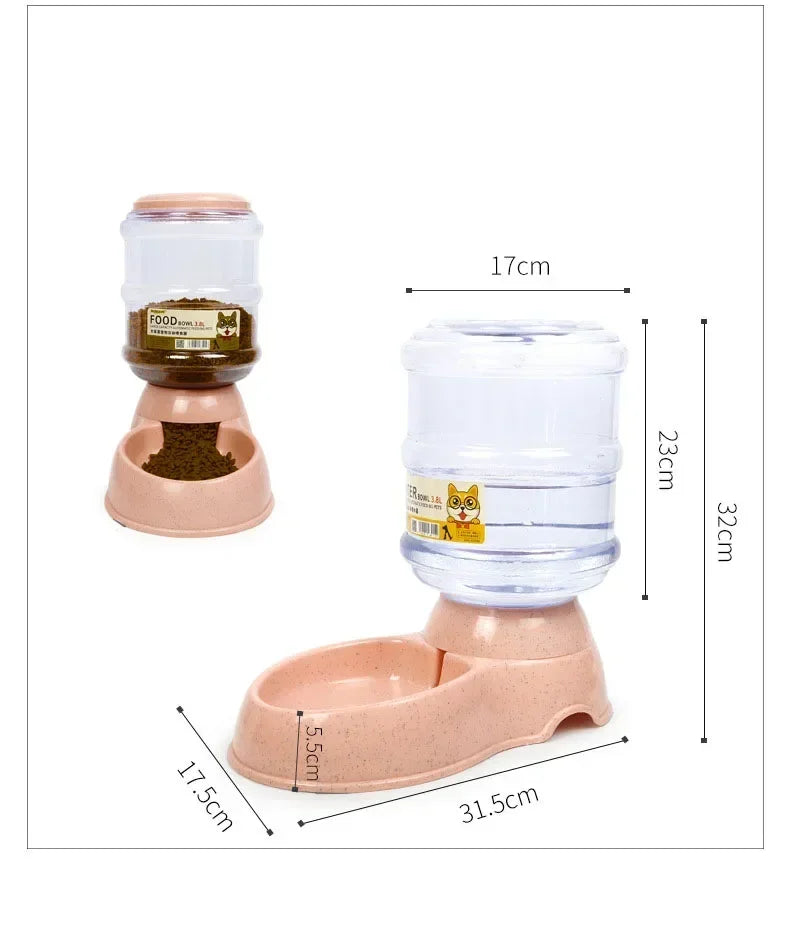 Automatic Pet Feeder & Water Dispenser – 2-in-1 Gravity-Fed System for Cats & Small Dogs