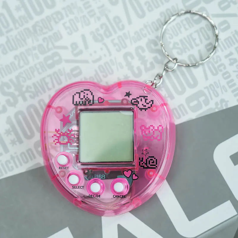 Transparent Electronic Pet Game Console – 49-in-1 Virtual Cyber Pet Toy with Pixel Graphics – Retro Handheld Digital Pet for Kids & Adults