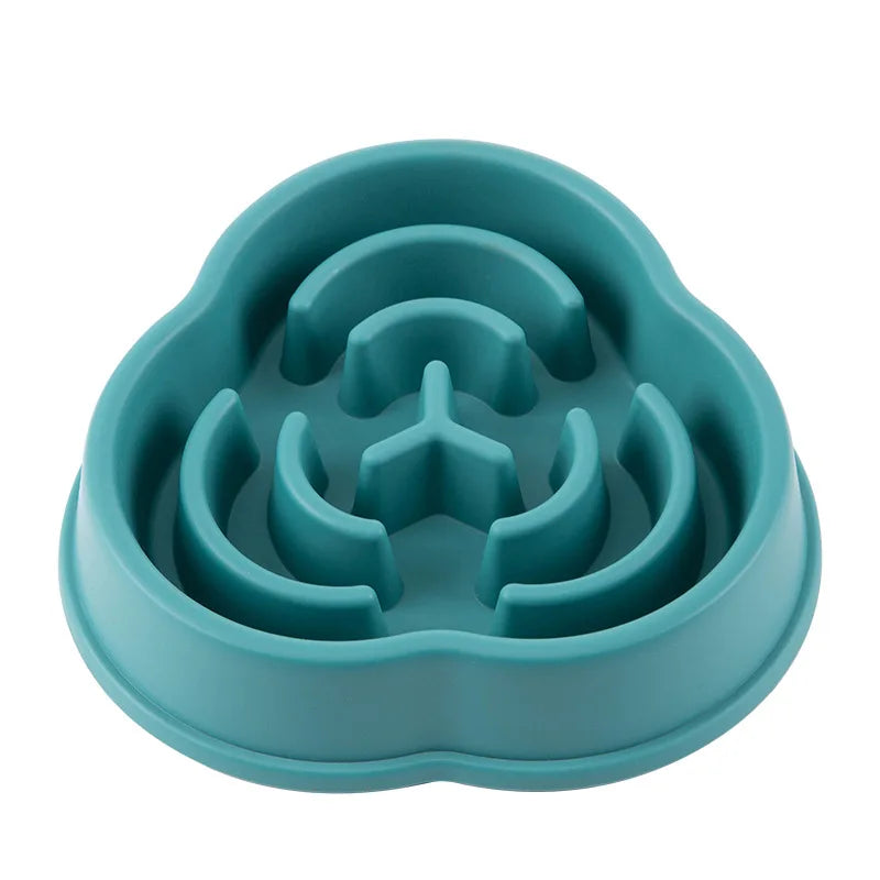 Pet Cat & Dog Slow Food Bowl – Anti-Choking, Non-Slip Silicone Feeder – Multiple Colors & Shapes