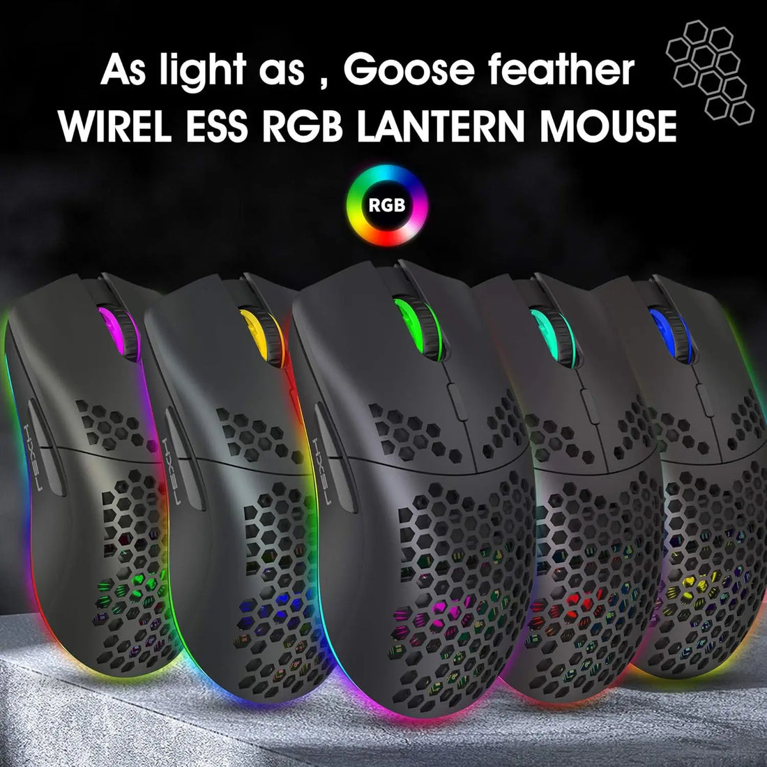 MAMBASNAKE x HXSJ T66 Wireless Gaming Mouse – 2.4GHz Rechargeable with 6 Programmable Buttons