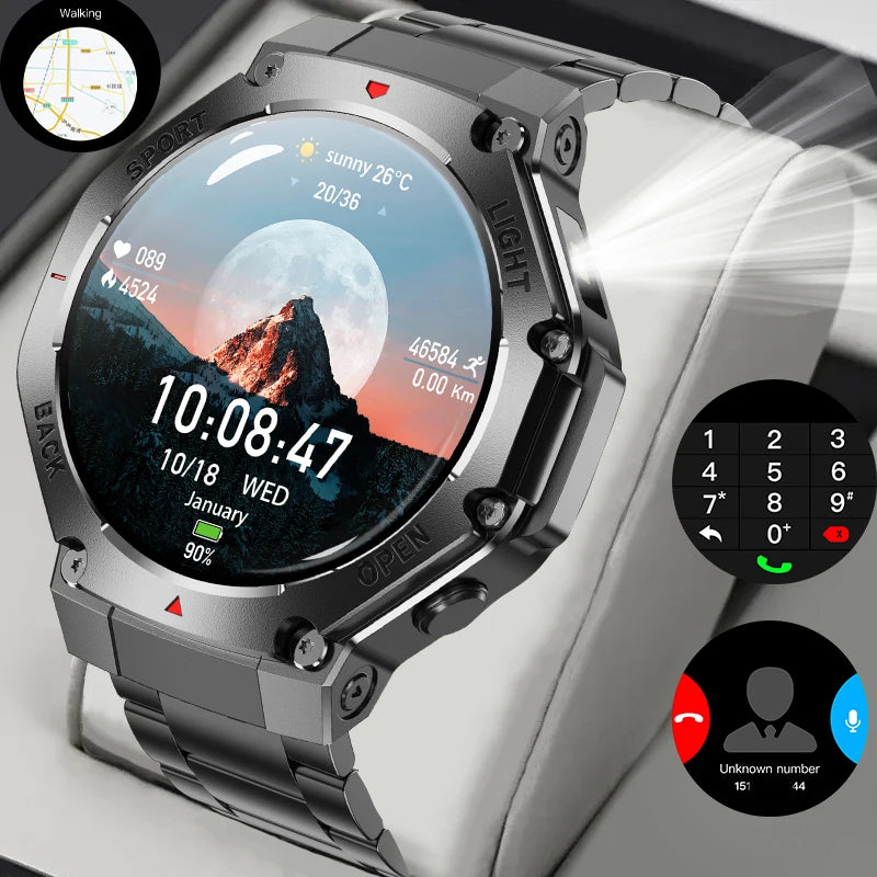 2025 New LED Smart Watch Men's HD AMOLED Bluetooth