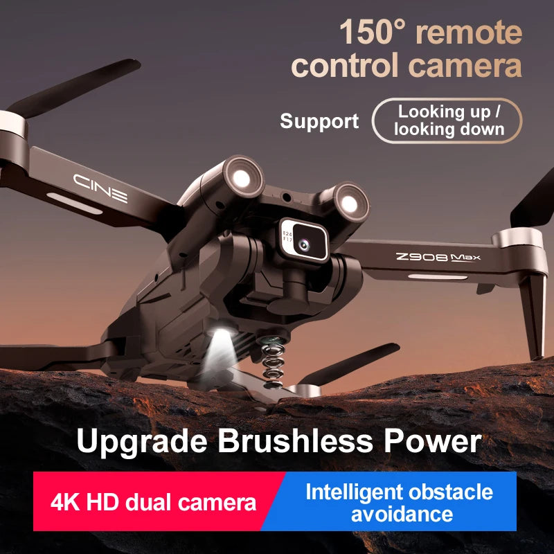 MINI Z908Pro Max Drone – 4K UHD Camera, Brushless Motor, WiFi FPV, Obstacle Avoidance, Folding RC Quadcopter for Beginners & Intermediates