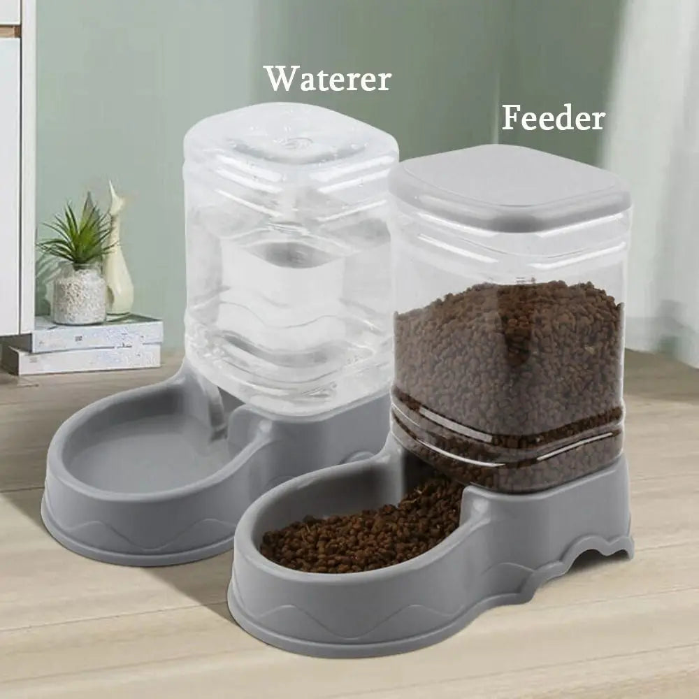 3.8L Automatic Pet Feeder & Water Fountain – No-Spill Gravity Dispenser for Cats & Dogs