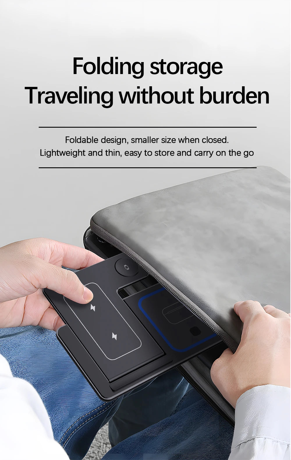 3-in-1 30W Fast Wireless Charging Station | Foldable Charger Stand for iPhone 15–11, Apple Watch Series 9–5, AirPods Pro