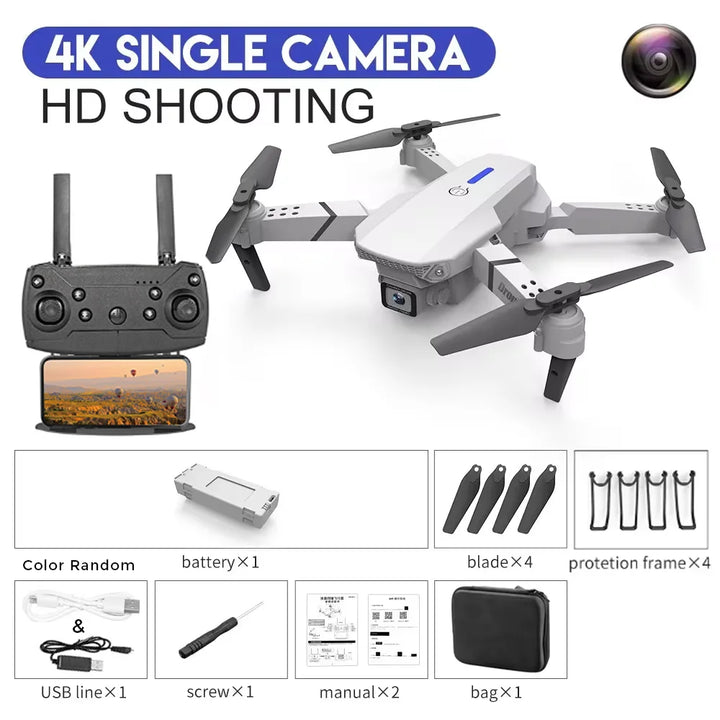 Foldable RC Drone – 4K HD Camera, WiFi FPV, Altitude Hold, Compact Quadcopter for Kids & Beginners