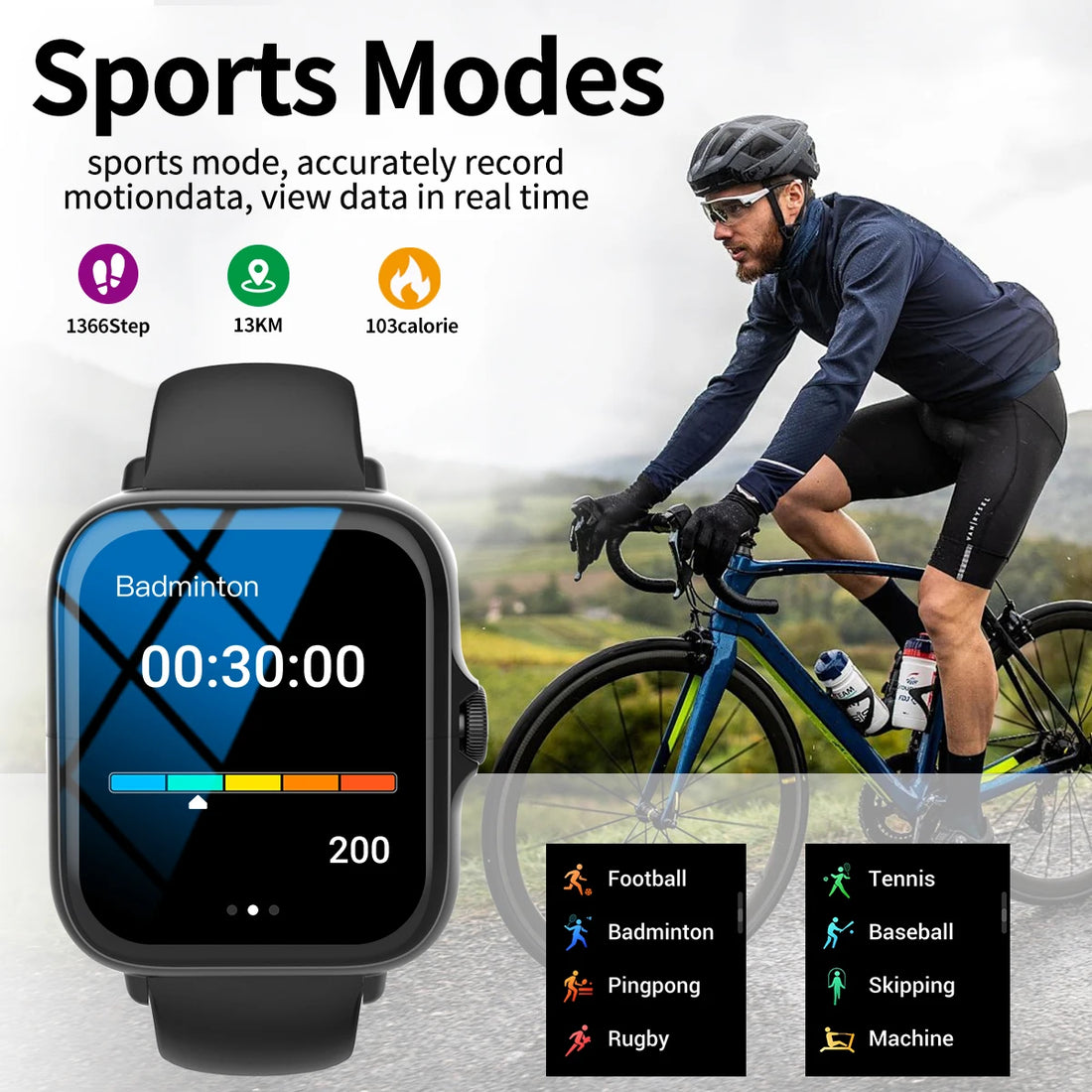 Outdoor sports smartwatch, wireless calling, information