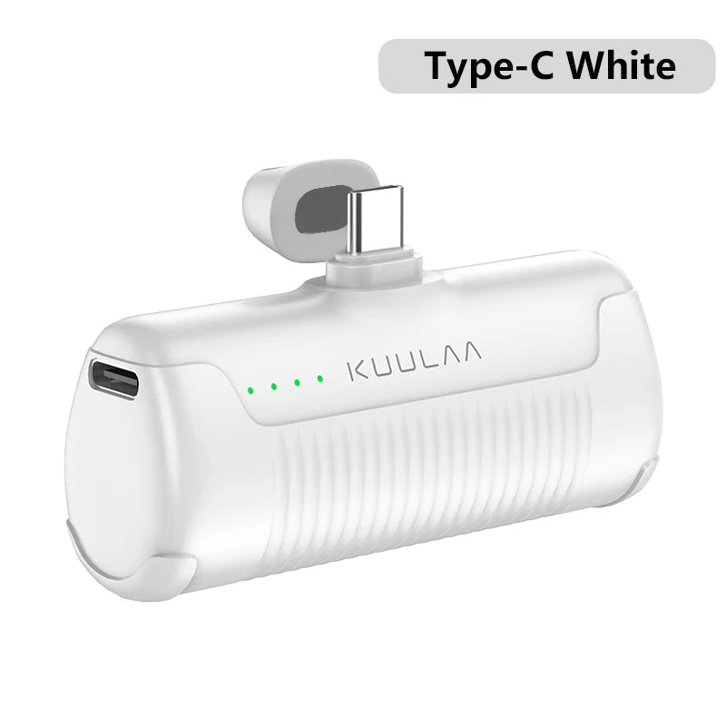 Kuulaa Mini Power Bank 4500mAh – Portable Charger for iPhone 16/15/14/13 Pro Max, Samsung, Xiaomi – Compact External Battery Pack