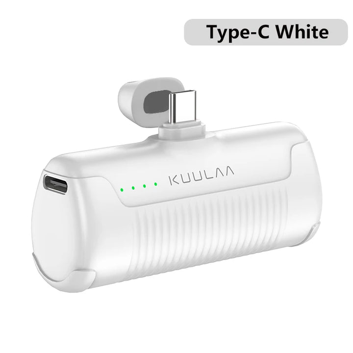 Kuulaa Mini Power Bank 4500mAh – Portable Charger for iPhone 16/15/14/13 Pro Max, Samsung, Xiaomi – Compact External Battery Pack