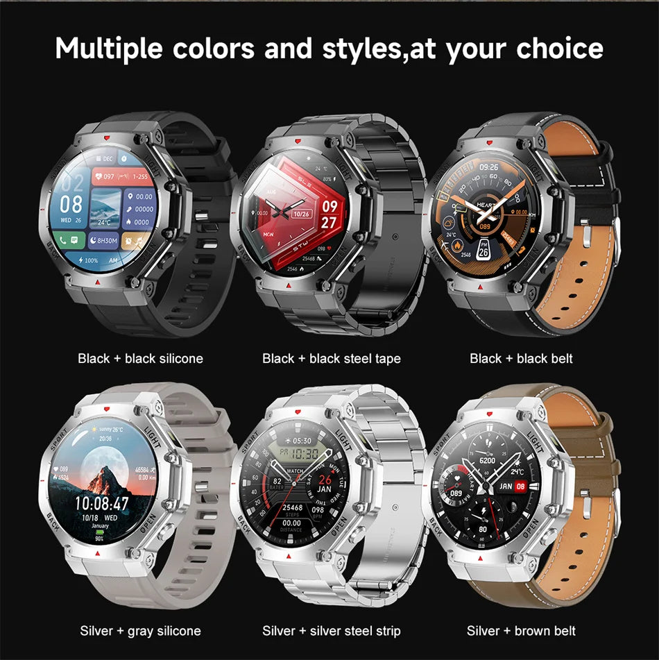 2025 New LED Smart Watch Men's HD AMOLED Bluetooth