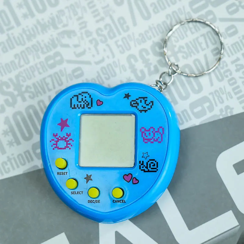 Transparent Electronic Pet Game Console – 49-in-1 Virtual Cyber Pet Toy with Pixel Graphics – Retro Handheld Digital Pet for Kids & Adults