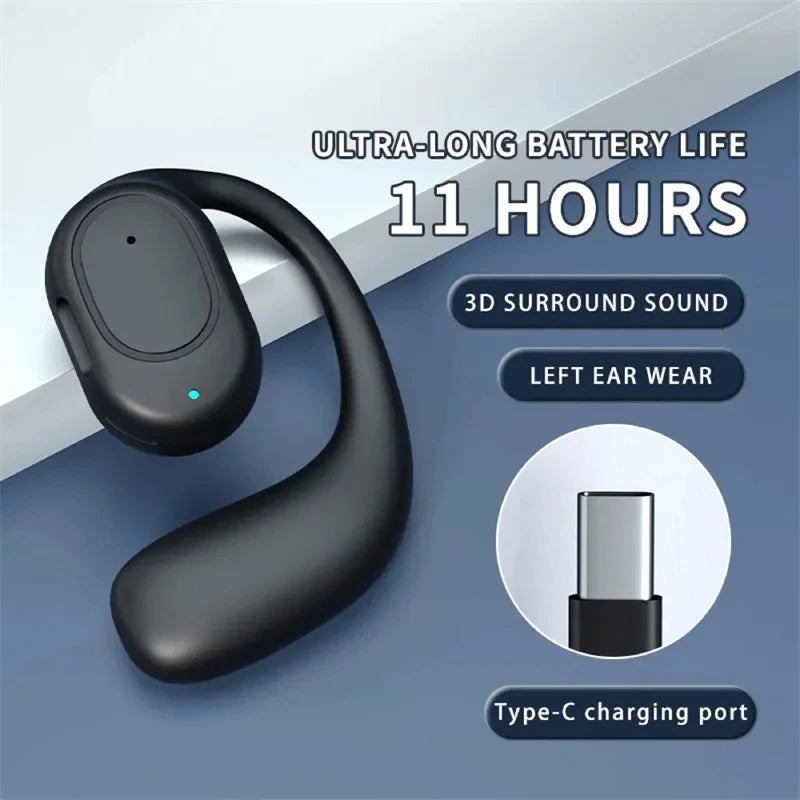 Wireless Bone Conduction Bluetooth Headset with Microphone – Noise-Cancelling, Hands-Free Earphones for Driving, Calls & Outdoor Activities