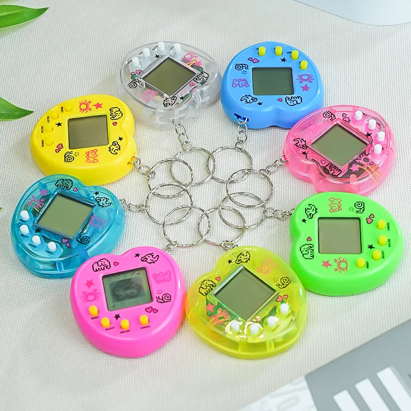 Transparent Electronic Pet Game Console – 49-in-1 Virtual Cyber Pet Toy with Pixel Graphics – Retro Handheld Digital Pet for Kids & Adults