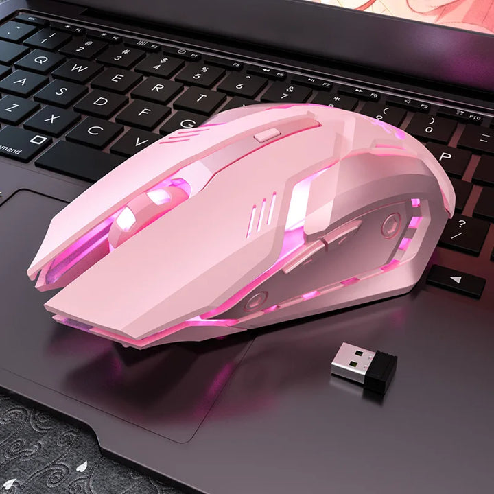 Gaming Mute Mouse – Cute RGB 6-Button Optical Mouse for Desktop & Laptop