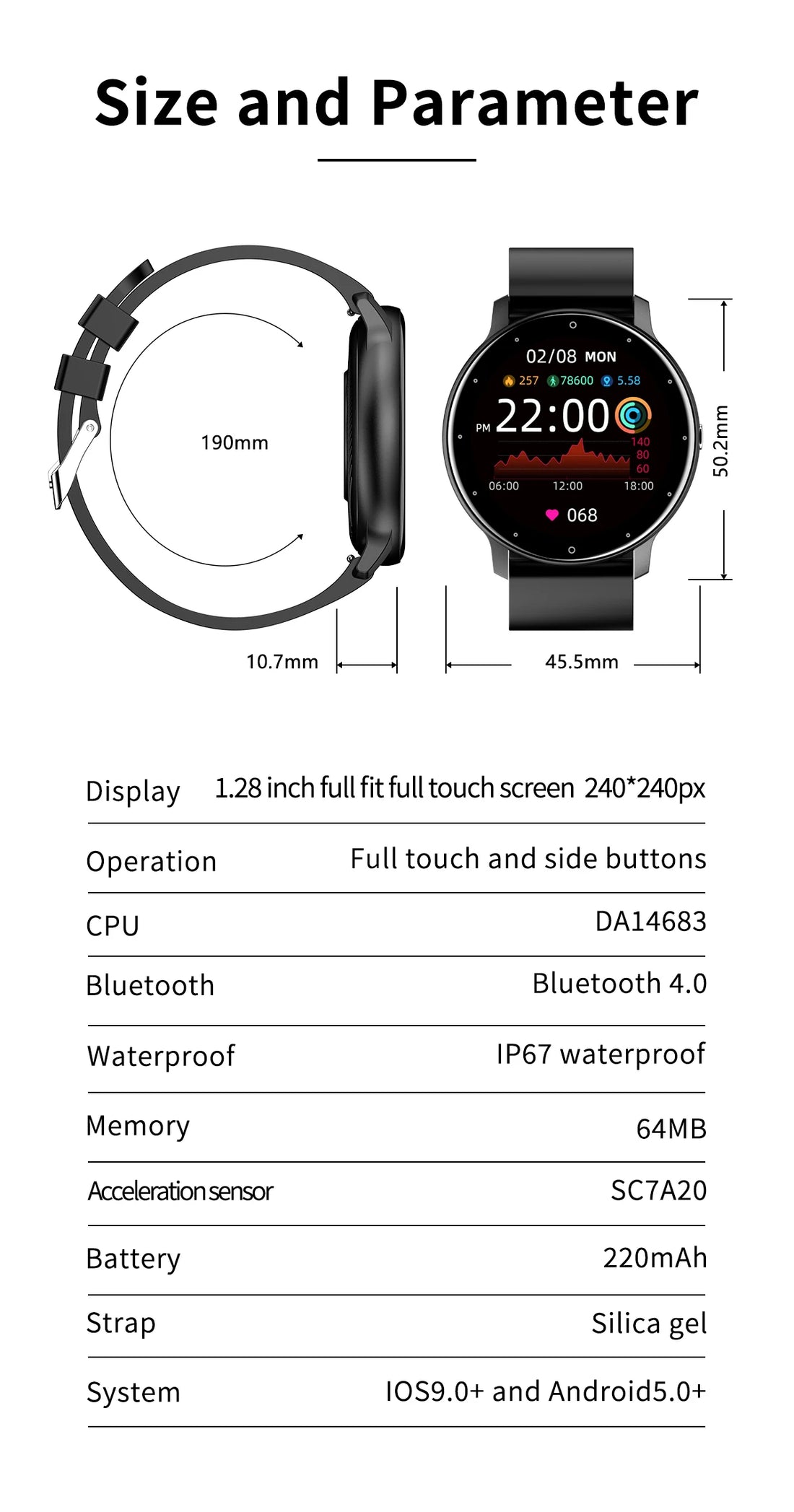 LIGE 2024 Smart watch Ladies Full touch Screen Sports