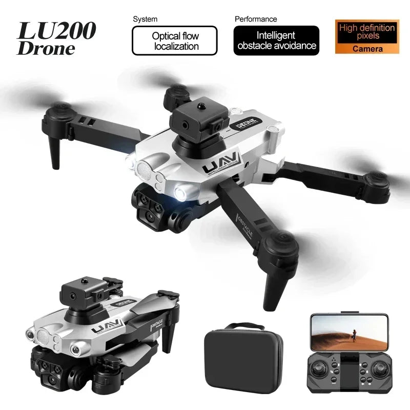 LU200 Drone – 8K Triple Camera, 5G GPS, 10KM Range, Obstacle Avoidance, Foldable Quadcopter