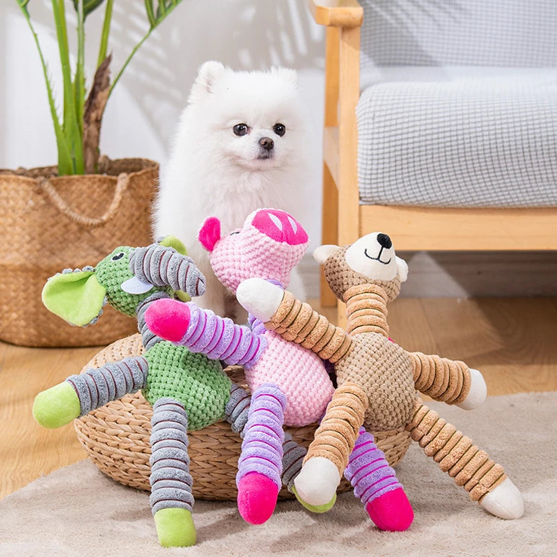 Elephant Pet Push Toy – Interactive Self-Relieving & Vocalizing Toy for Dogs & Cats – Bite-Resistant Teeth Grinding Chew Toy