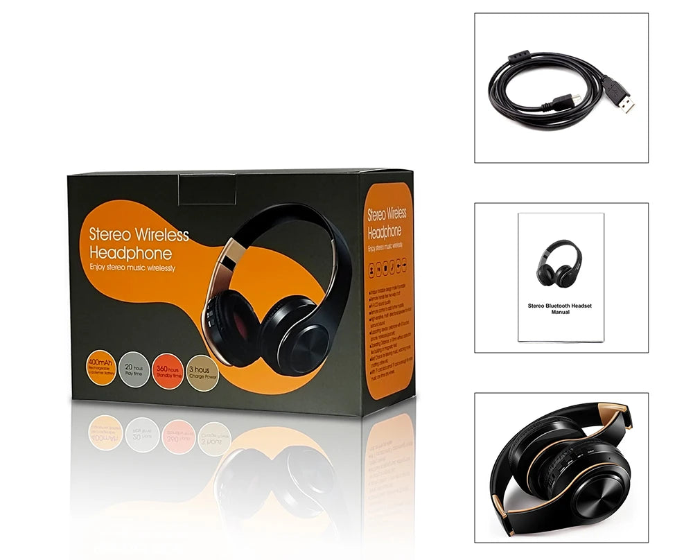 Bluetooth Over-Ear Headphones with Mic – Wireless, Soft Earmuffs, 20H Battery
