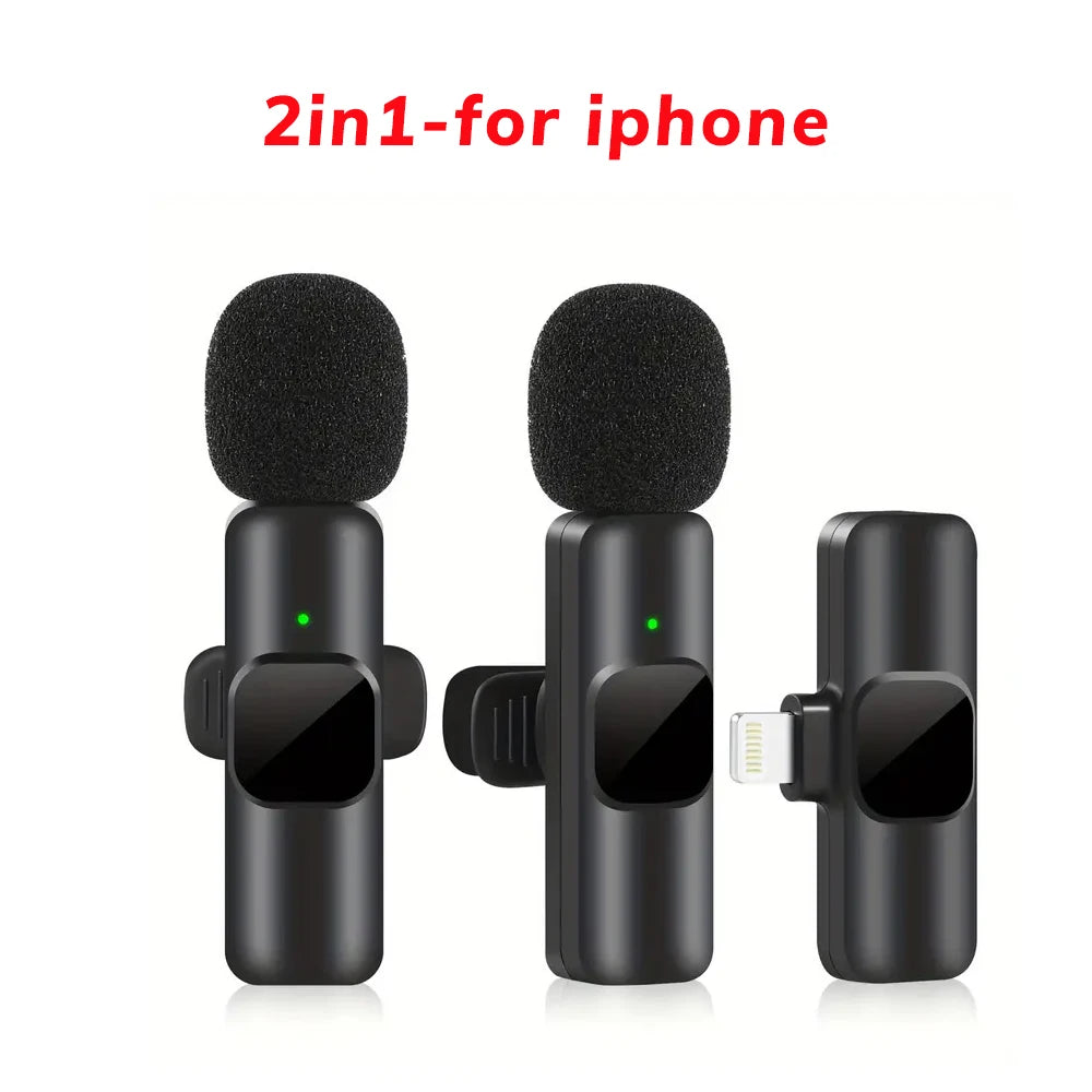 Professional Wireless Lavalier Microphone for iPhone & Android – 3.5mm Jack, Noise Reduction, Clip-On Design