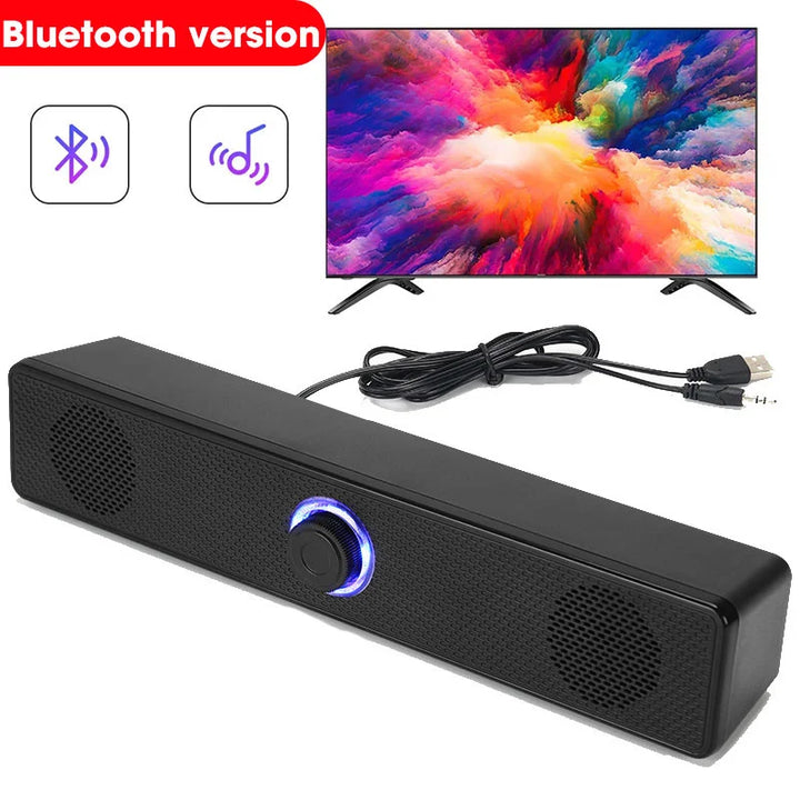 Bluetooth 4D Surround Speaker Home Theatre Sound System – Wired Stereo Subwoofer Soundbar for TV, PC, and Laptop