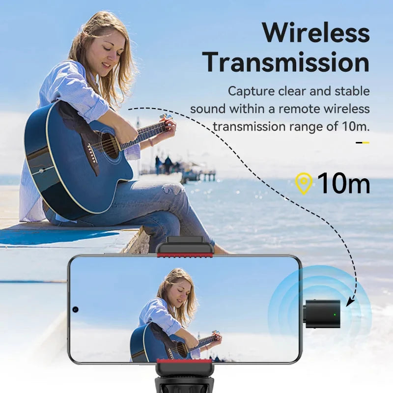 Ulanzi VM-10 Wireless Lavalier Microphone – Portable Clip-On Mic for iPhone & Android, Live Streaming & Recording