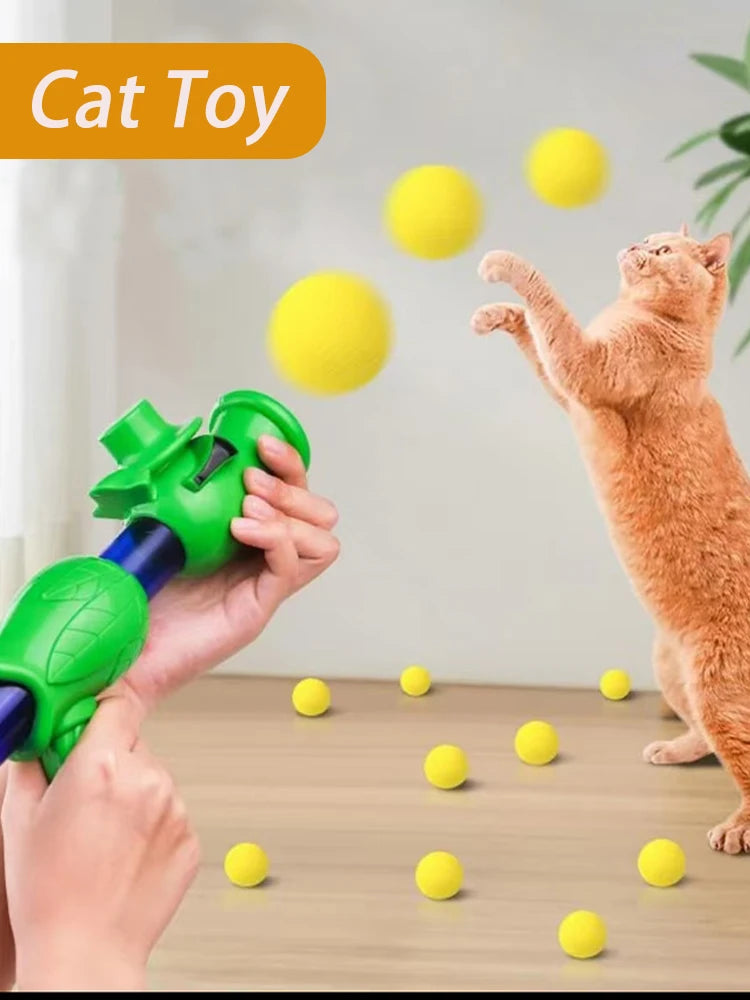 Interactive Pet Toy Launcher – Balls & Flying Discs for Puppies & Kittens – Engaging Pet Play & Training Accessory