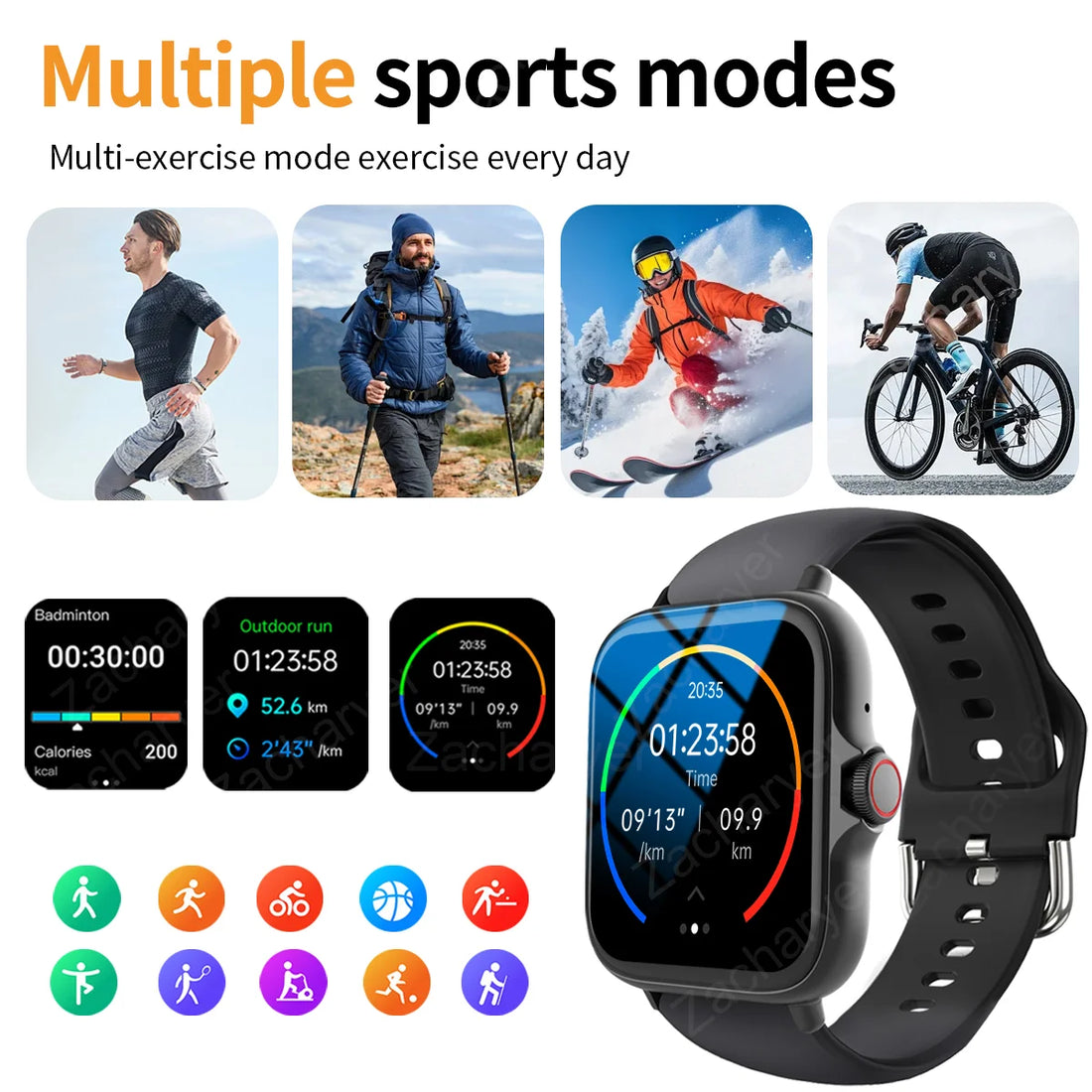 Outdoor sports smartwatch, wireless calling, information