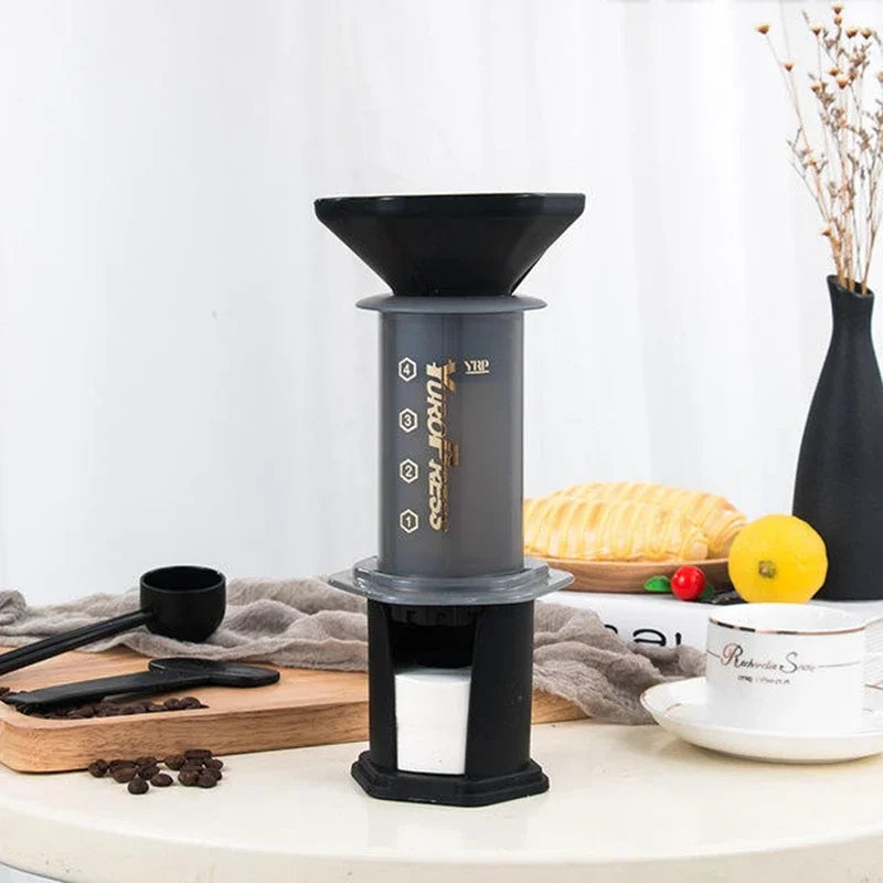 Portable Yuropress French Press – Compact Barista Espresso Coffee Maker with Reusable Filter – Ideal for Travel, Office, and Home Brewing