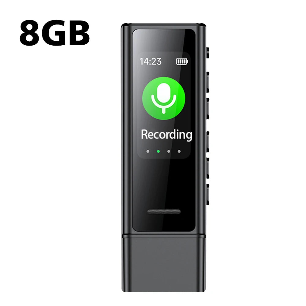 USB Flash Drive Voice Activated Recorder with Back Clip – MP3 Player, Noise Cancellation, Digital Audio Recorder