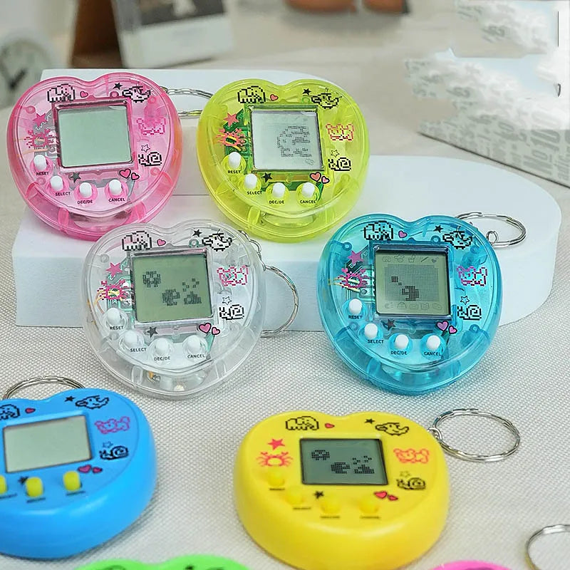 Transparent Electronic Pet Game Console – 49-in-1 Virtual Cyber Pet Toy with Pixel Graphics – Retro Handheld Digital Pet for Kids & Adults