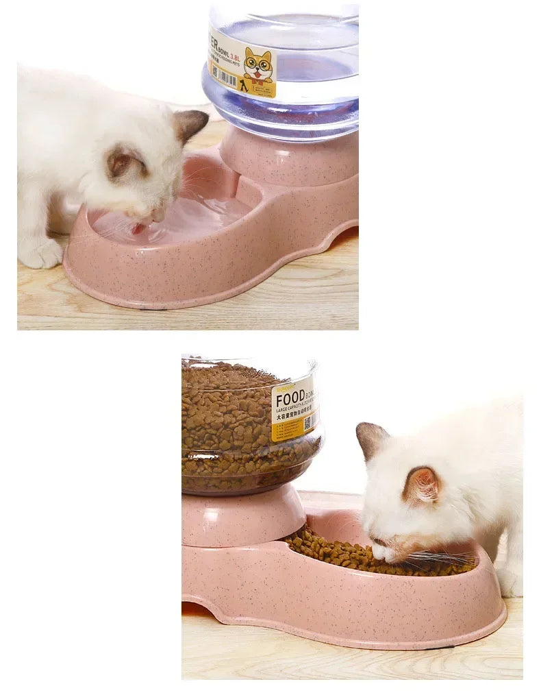 Automatic Pet Feeder & Water Dispenser – 2-in-1 Gravity-Fed System for Cats & Small Dogs