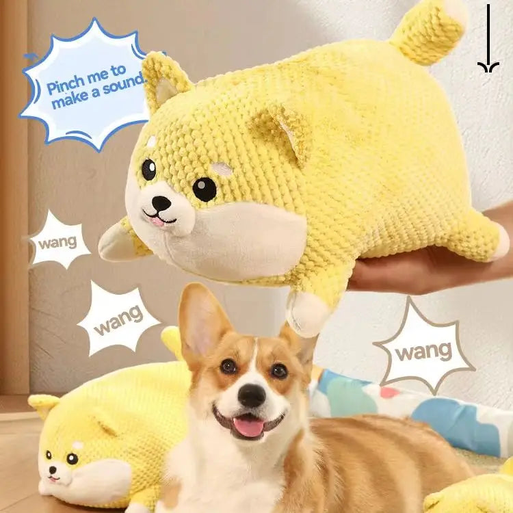 Pig Plush Squeaky Dog Toy – Interactive Chew Toy for Puppies & Small Dogs – Soft Corduroy Fabric, Stress Relief & Dental Health, Ideal Pet Accessory