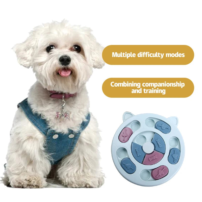 Interactive Slow Feeder Plate – Brain Training Puzzle Bowl for Cats & Dogs