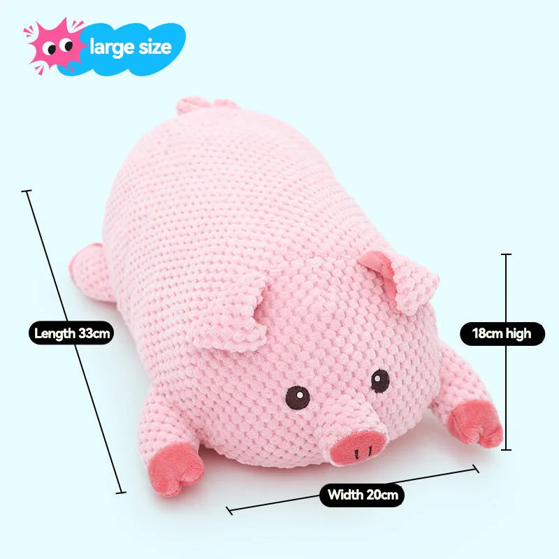 Pig Plush Squeaky Dog Toy – Interactive Chew Toy for Puppies & Small Dogs – Soft Corduroy Fabric, Stress Relief & Dental Health, Ideal Pet Accessory