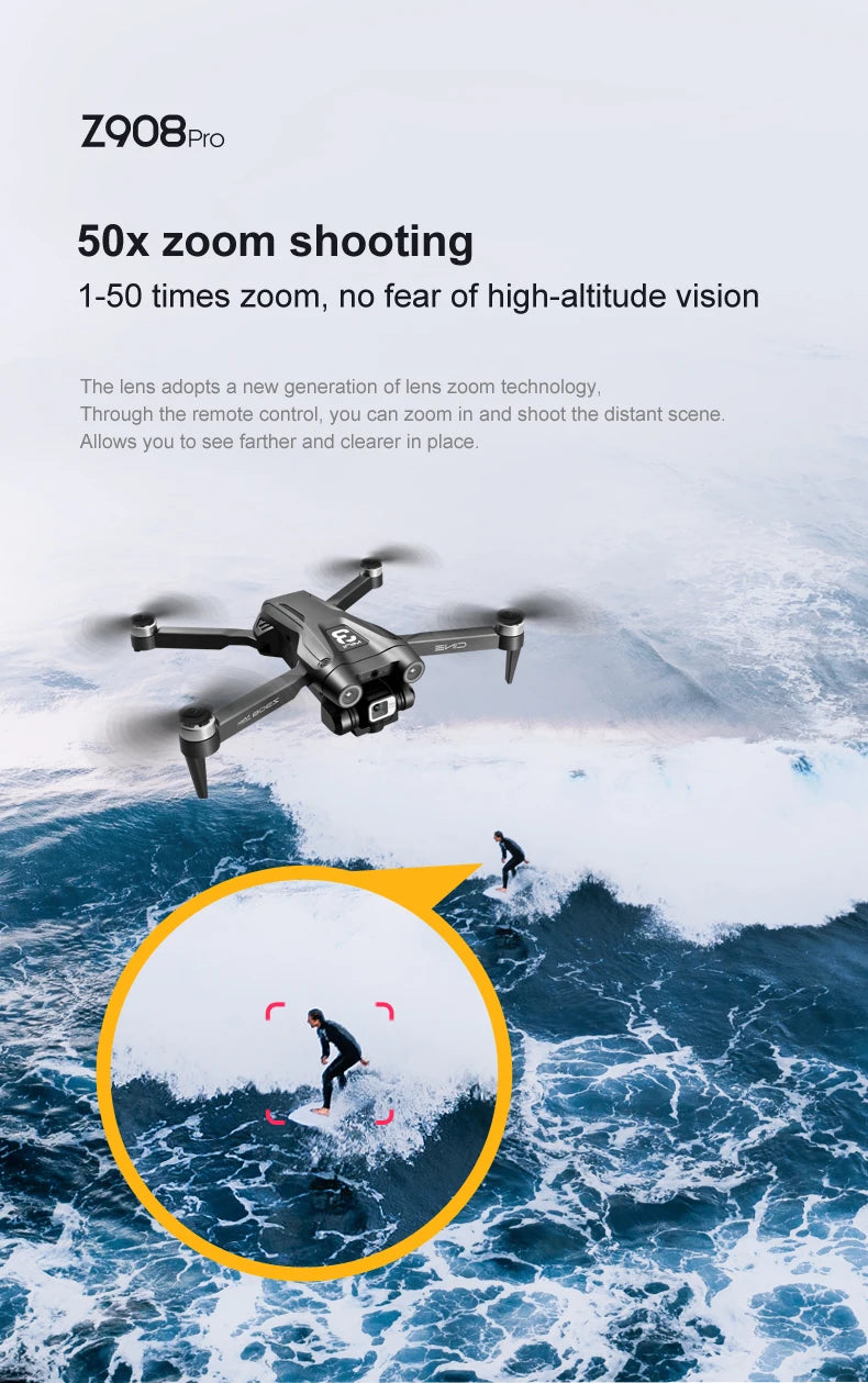 MINI Z908Pro Max Drone – 4K UHD Camera, Brushless Motor, WiFi FPV, Obstacle Avoidance, Folding RC Quadcopter for Beginners & Intermediates