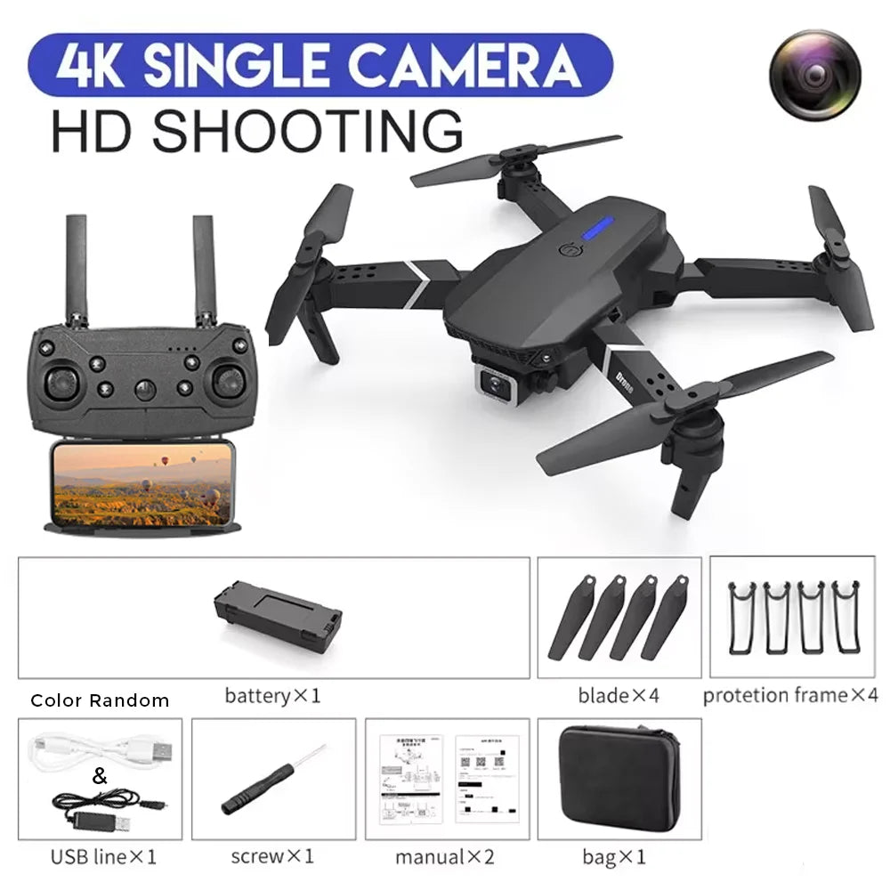 Foldable RC Drone – 4K HD Camera, WiFi FPV, Altitude Hold, Compact Quadcopter for Kids & Beginners